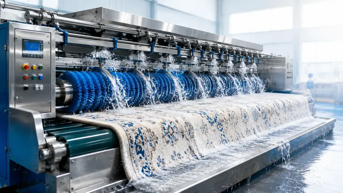 Covor spălat profesional cu apă în spălătoria Covor Fresh Rădăuți